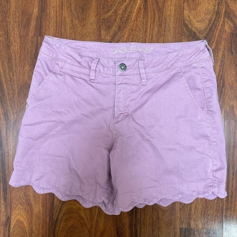๐ธ Jag Jeans Theo Wavy Hem Shorts Mauve Size 6/28 - Picture 4 of 6